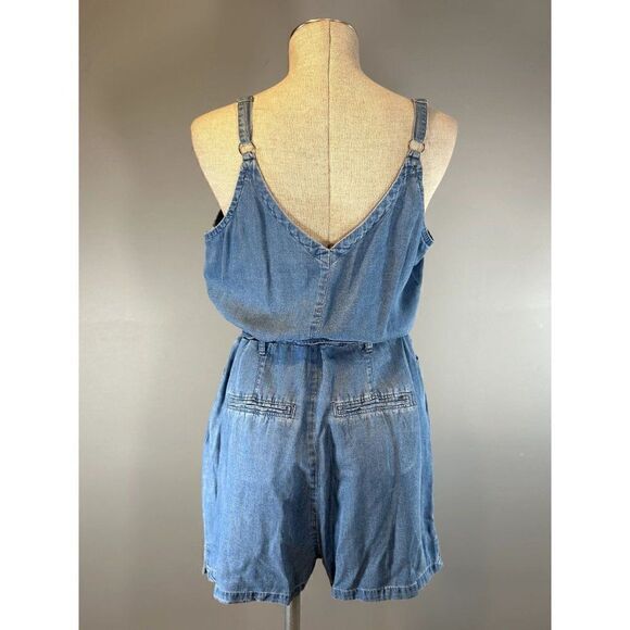 Paige Bettina Wrap Front Chambray Romper Size M - Picture 4 of 5
